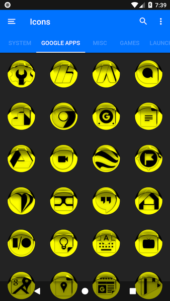 Yellow Icon Pack Style 1 - Image screenshot of android app