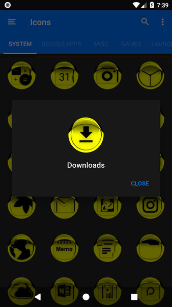 Yellow Icon Pack Style 1 - Image screenshot of android app