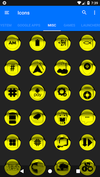Yellow Icon Pack Style 1 - Image screenshot of android app