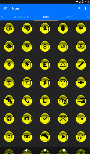 Yellow Icon Pack Style 1 - Image screenshot of android app