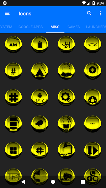 Yellow Icon Pack Style 3 - Image screenshot of android app