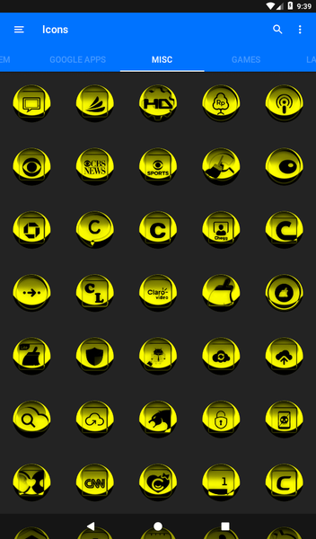Yellow Icon Pack Style 3 - Image screenshot of android app