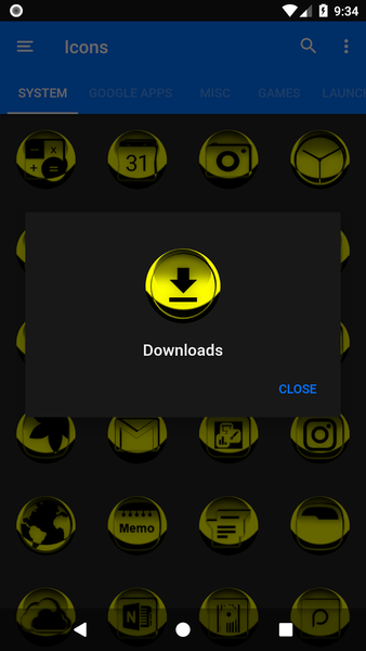 Yellow Icon Pack Style 3 - Image screenshot of android app