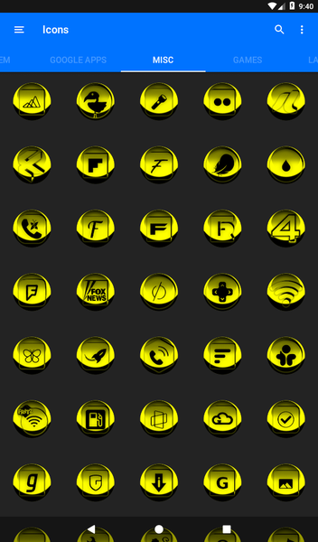 Yellow Icon Pack Style 3 - Image screenshot of android app