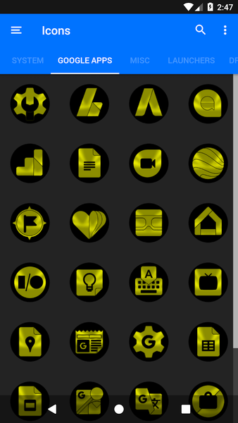 Oreo Yellow Icon Pack - عکس برنامه موبایلی اندروید
