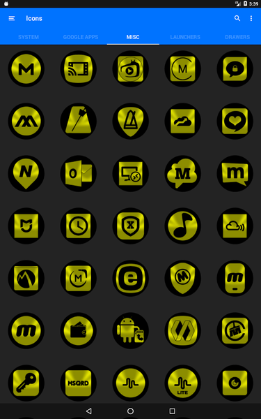 Oreo Yellow Icon Pack - عکس برنامه موبایلی اندروید