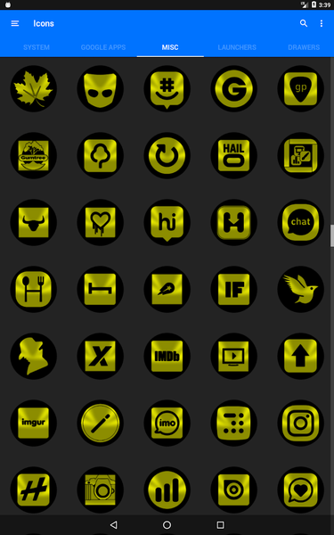 Oreo Yellow Icon Pack - عکس برنامه موبایلی اندروید