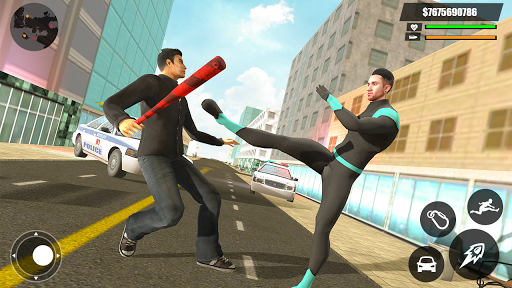 Green Rope Hero Crime City Games – Gangstar Crime - Image screenshot of android app