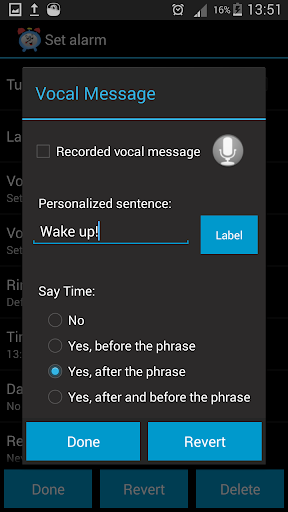 Talking Alarm Clock - Image screenshot of android app