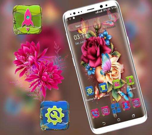 Rose Butterfly Launcher Theme - Image screenshot of android app