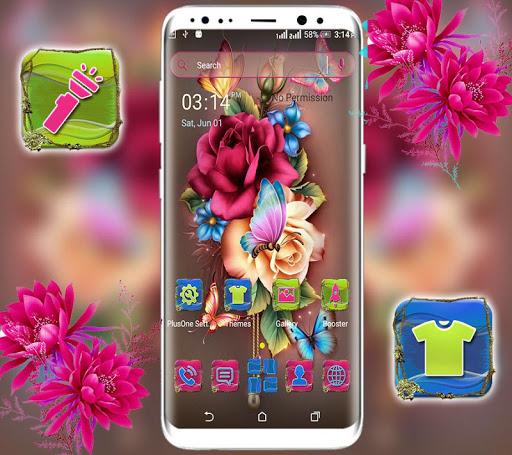 Rose Butterfly Launcher Theme - Image screenshot of android app