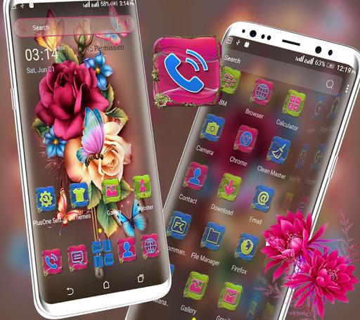 Rose Butterfly Launcher Theme - Image screenshot of android app