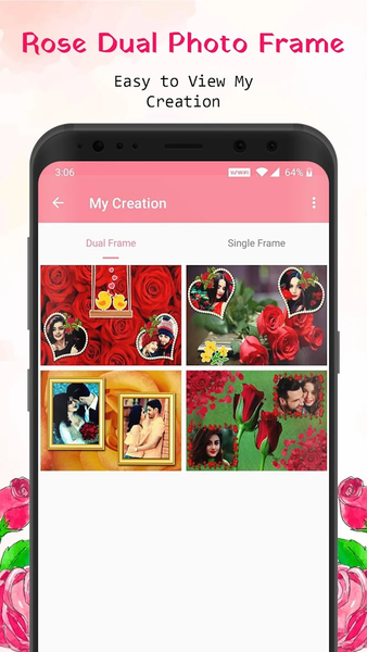 Rose Dual Photo Frame - عکس برنامه موبایلی اندروید