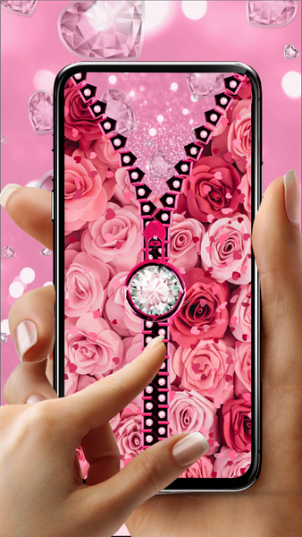 Rose Heart Zipper Lock Screen - عکس برنامه موبایلی اندروید