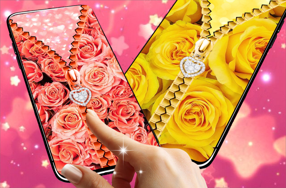 Rose Heart Zipper Lock Screen - عکس برنامه موبایلی اندروید