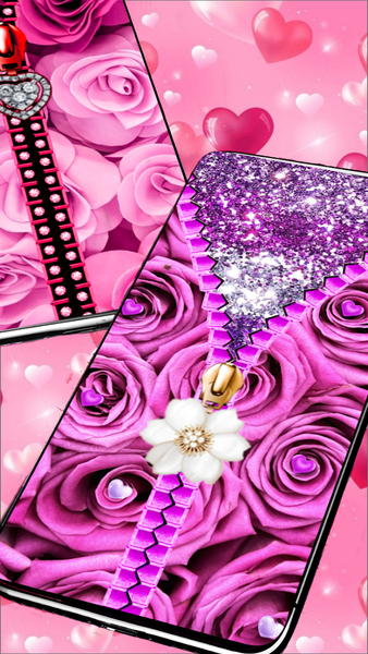 Rose Heart Zipper Lock Screen - عکس برنامه موبایلی اندروید