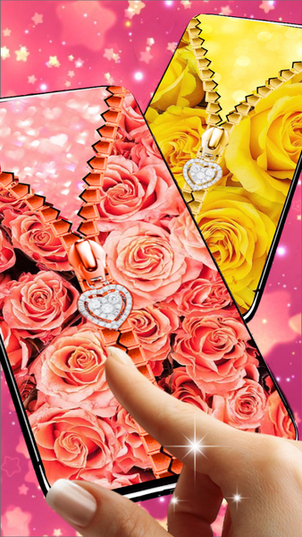 Rose Heart Zipper Lock Screen - عکس برنامه موبایلی اندروید