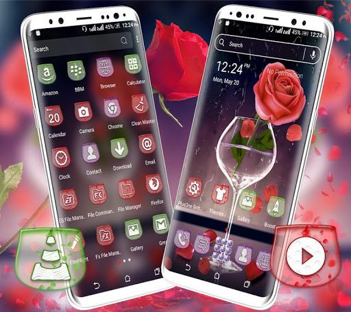 Rose in Glass Launcher Theme - عکس برنامه موبایلی اندروید