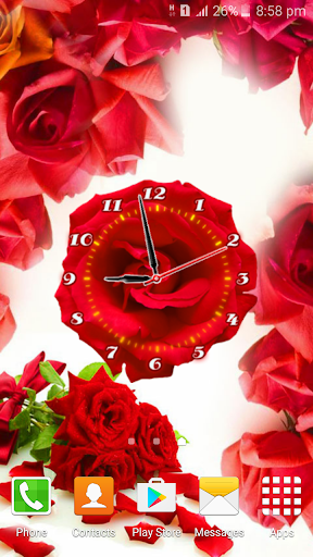 Rose Flower Clock - Image screenshot of android app