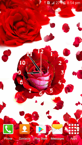 Rose Flower Clock - عکس برنامه موبایلی اندروید