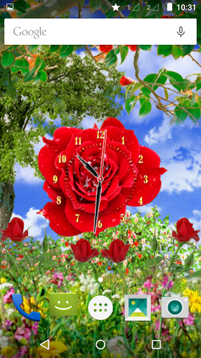Rose Flower Clock - عکس برنامه موبایلی اندروید