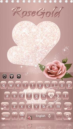 Rose Gold Diamond Love Theme for Keyboard - عکس برنامه موبایلی اندروید