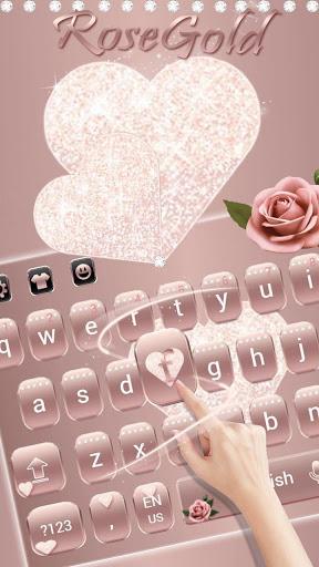 Rose Gold Diamond Love Theme for Keyboard - Image screenshot of android app