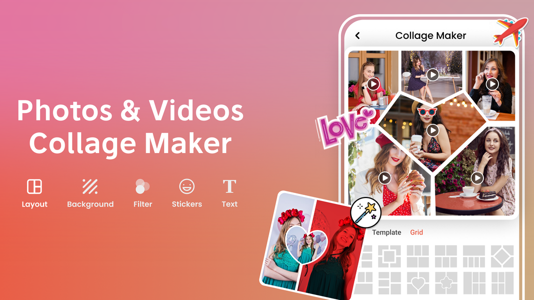Photo Collage Video Grid - عکس برنامه موبایلی اندروید