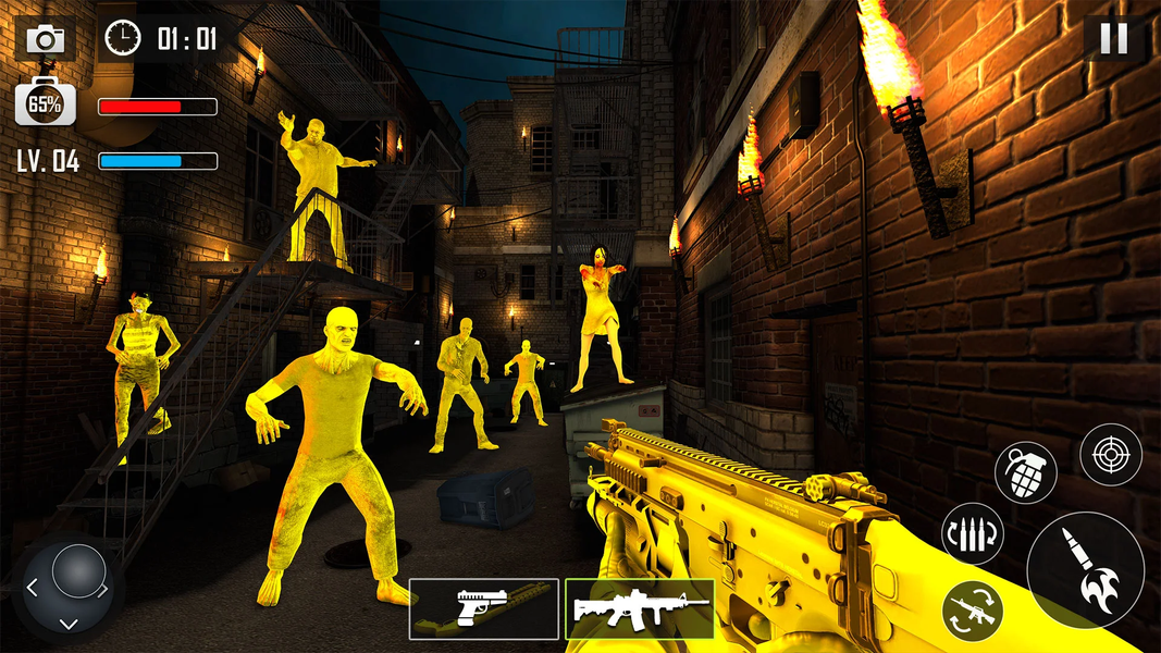 Golden Zombie Shooting Game 3D - Gameplay image of android game