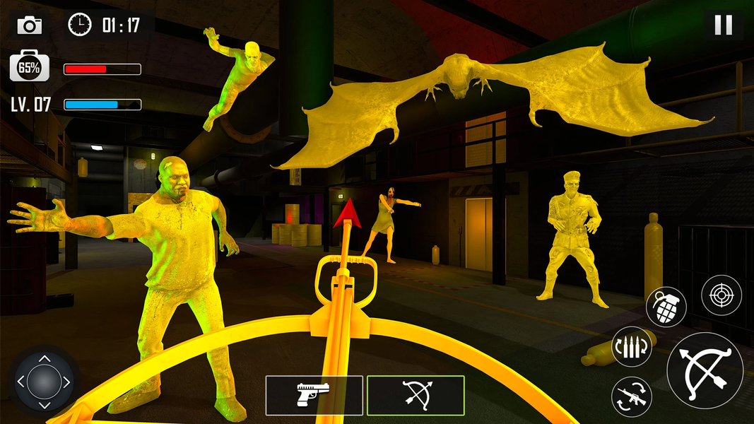 Golden Zombie Shooting Game 3D - Gameplay image of android game