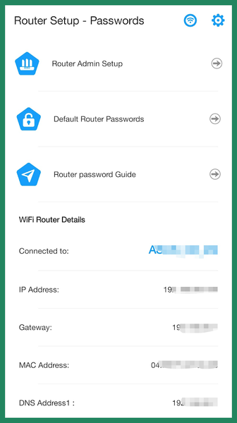 Router Admin Setup - Passwords - Image screenshot of android app