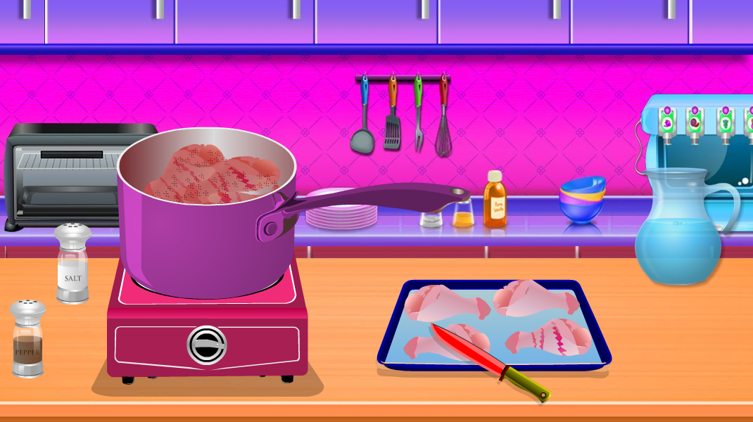 Barbeque chicken recipe game - Gameplay image of android game