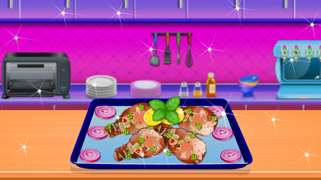 Barbeque chicken recipe game - Gameplay image of android game