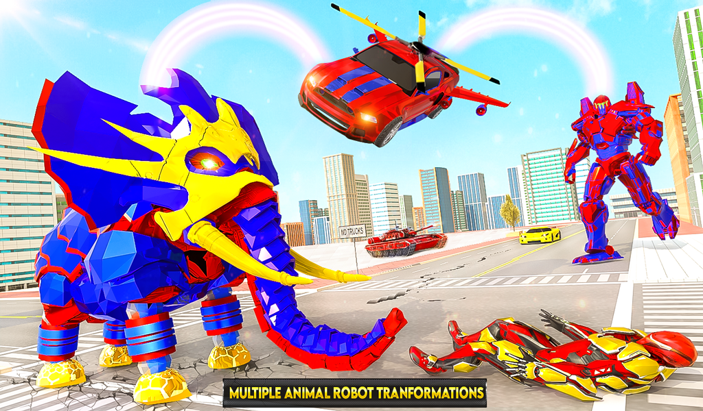 Elephant Robot Limo Robot Car - Gameplay image of android game