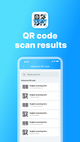 QR code scanning - Image screenshot of android app