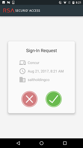 RSA SecurID Authenticate - Image screenshot of android app