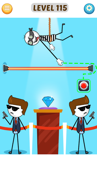 Stickman Robber Puzzle Game - Gameplay image of android game