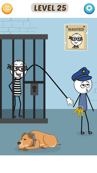 Stickman Robber Puzzle Game - Gameplay image of android game