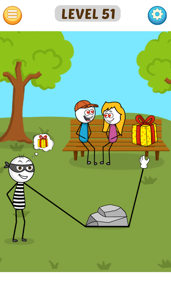 Stickman Robber Puzzle Game - Gameplay image of android game