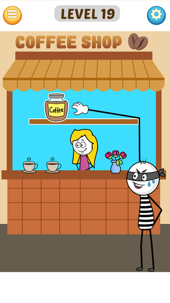 Stickman Robber Puzzle Game - Gameplay image of android game