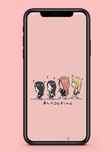 Blackpink cartoon online wallpaper