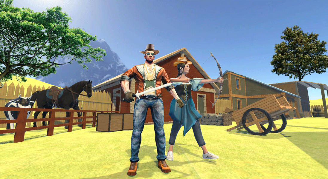 Westland Cowboy-Sword Fighting - Gameplay image of android game