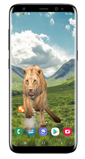 Lion attack crack screen simulated - Image screenshot of android app