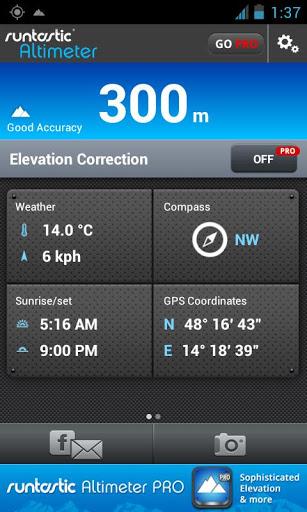 Runtastic Altimeter - Image screenshot of android app