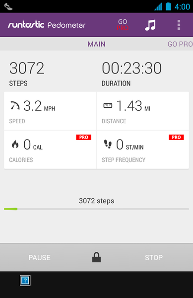 Runtastic Pedometer - Image screenshot of android app