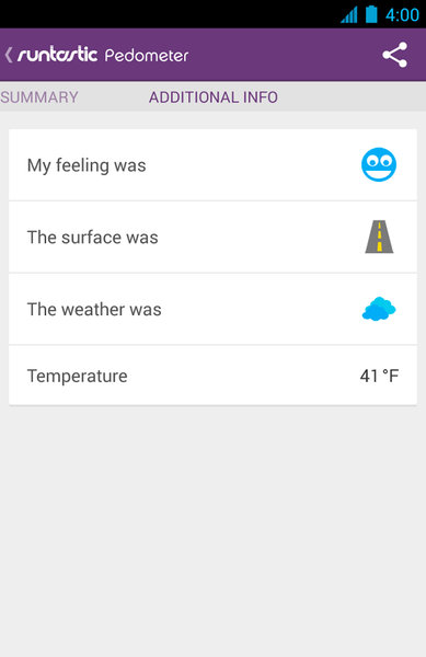Runtastic Pedometer - Image screenshot of android app