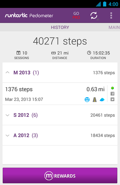 Runtastic Pedometer - Image screenshot of android app