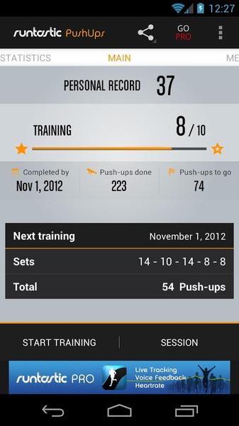 Runtastic Push-Ups Workout - Image screenshot of android app