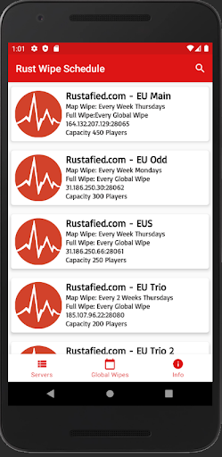 Rust Wipe Schedule - Official - Image screenshot of android app