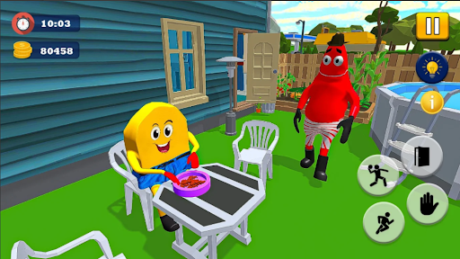 Sponge Family Neighbor 4: Scary Escape 3D Game - Image screenshot of android app